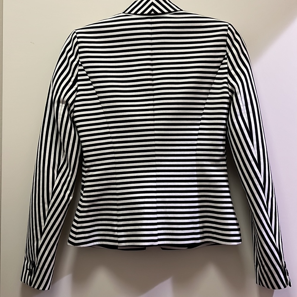 Reiss Tilda Blazer Ivory/Black Striped Size XS - Picture 4 of 10